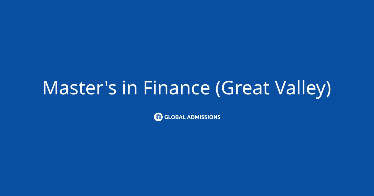 Master's in Finance (Great Valley) at Penn State University Global